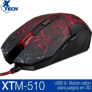 Mouse Gamer Xtech Usb Led 2400dpi 6 Botones Xtm-510