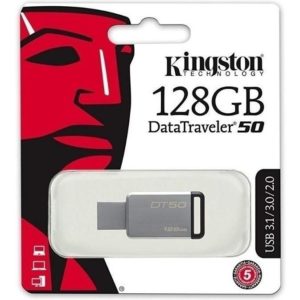 Memoria Kingston 128gb Usb 3.1 Negro Datatraveler 50 Win Mac