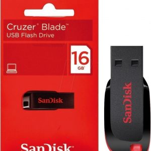 Memoria Sandisk 16gb Usb 2.0 Blade Z50 Negro C/rojo Win Mac